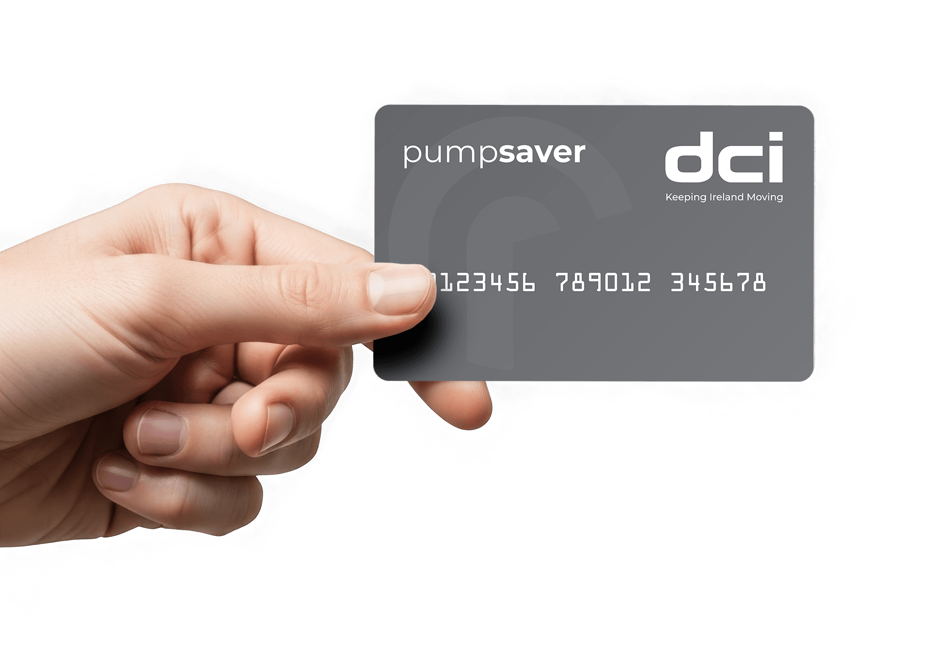 Hand holding DCI Pumpsaver card