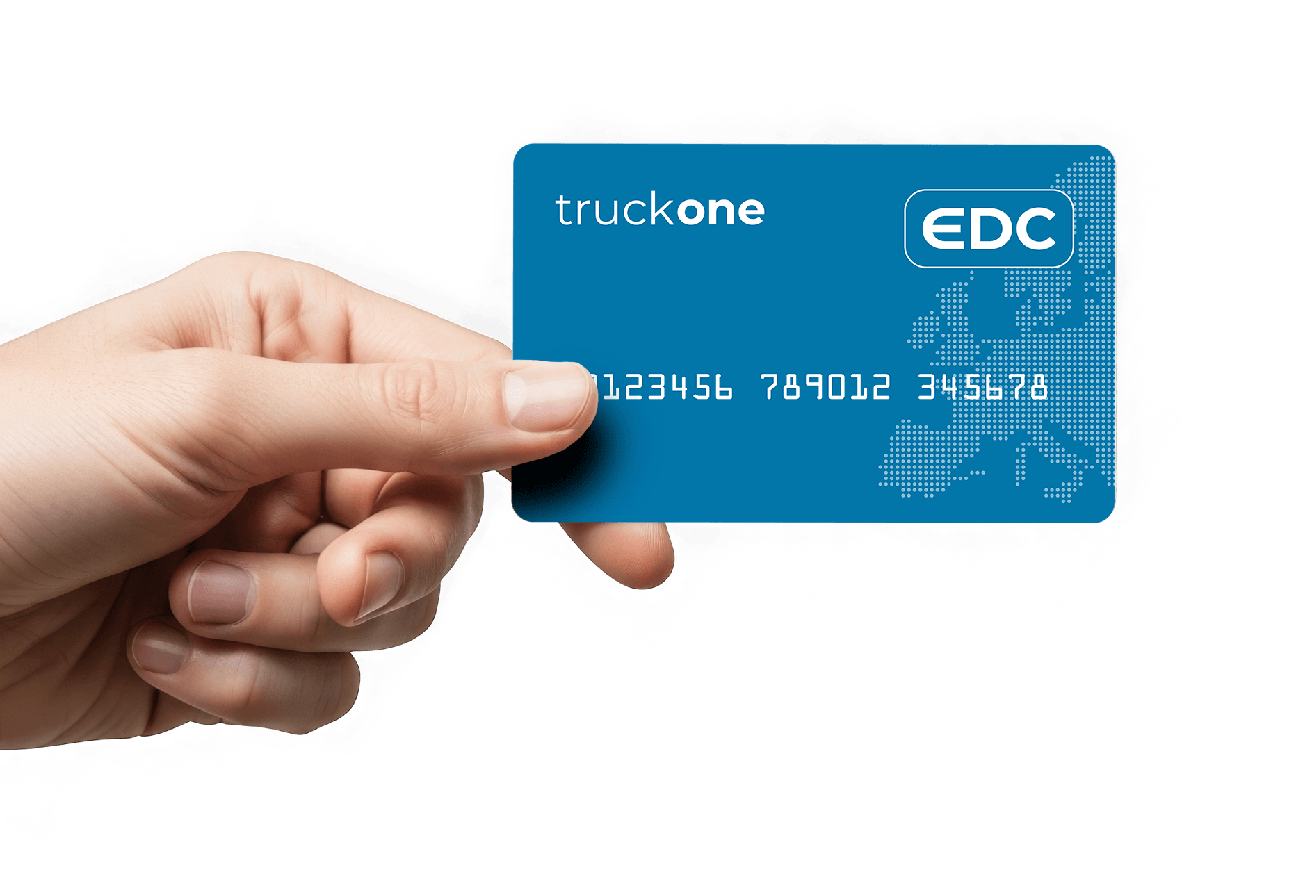 Hand holding EDC card