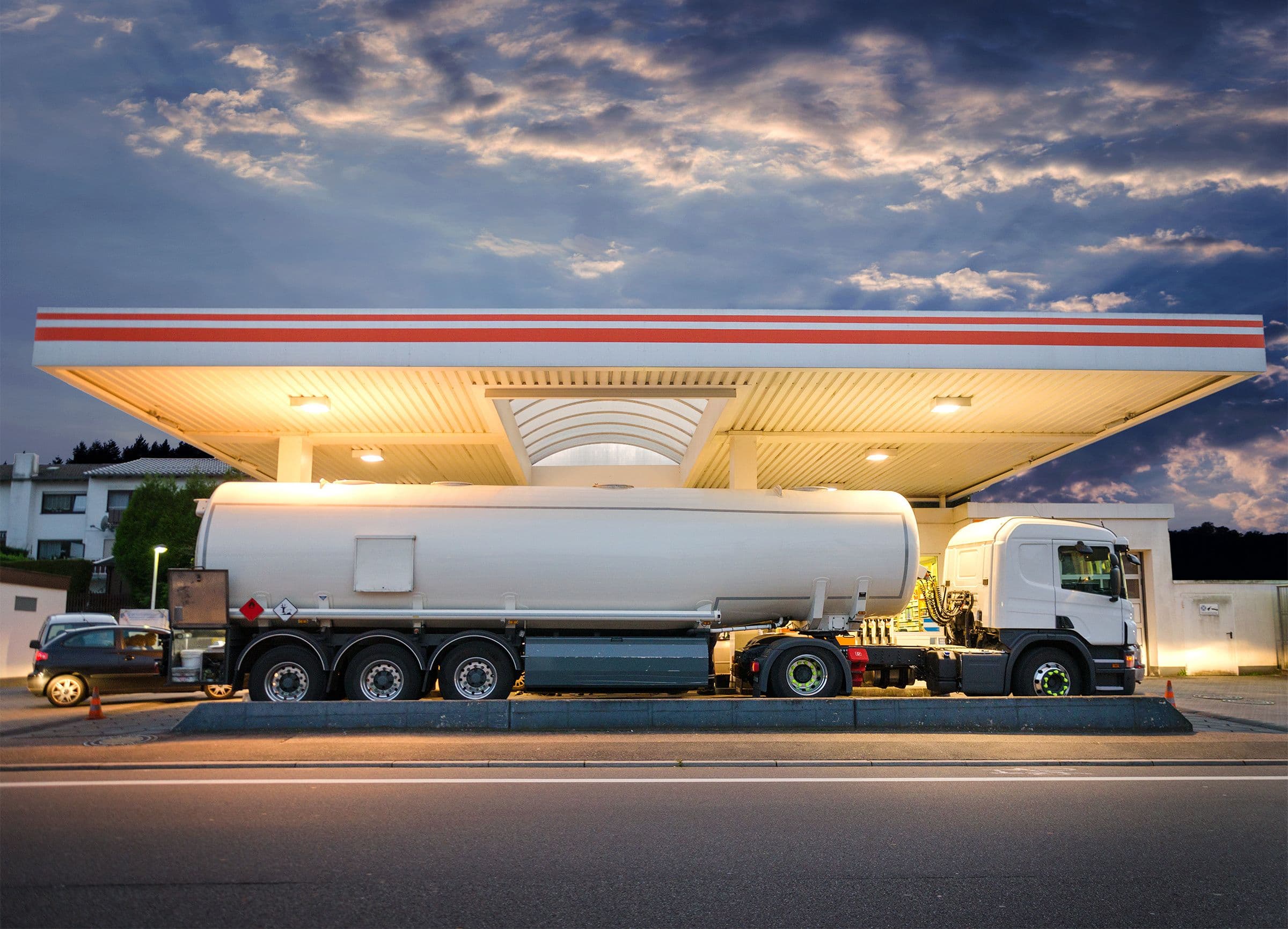 HGV at fuel station