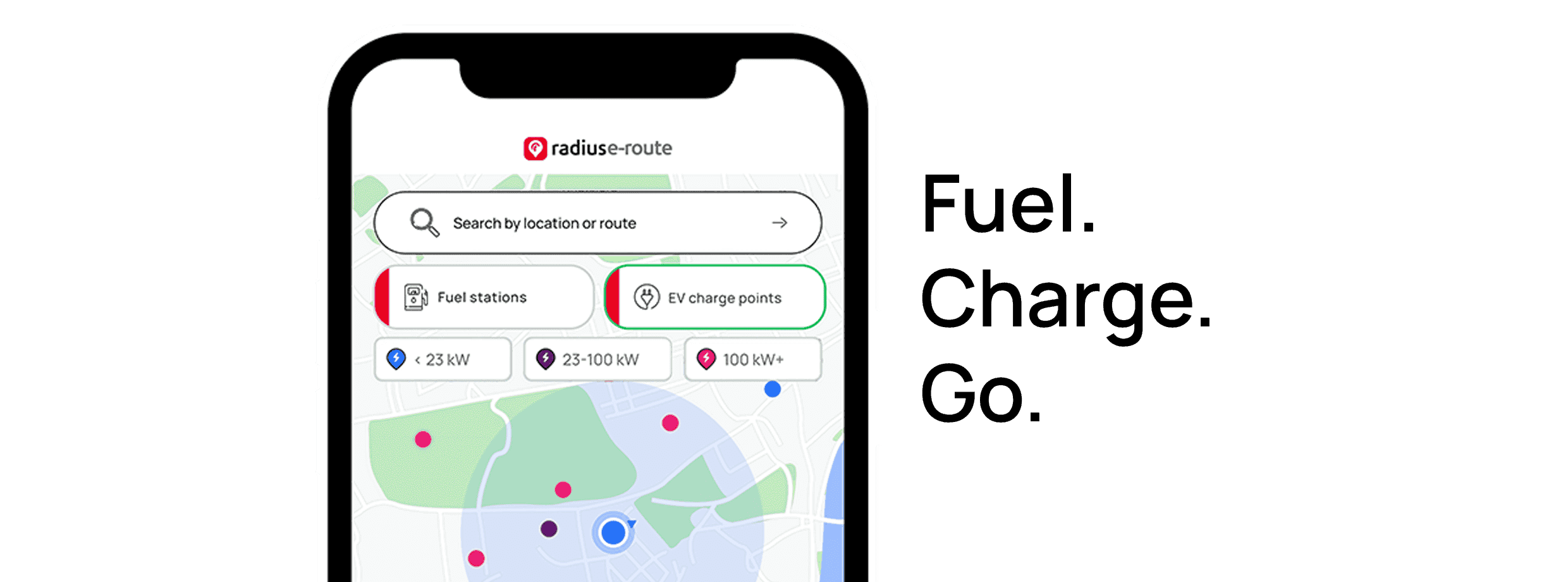 Radius e-route on mobile Radius e-route on mobile
